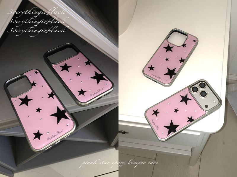 pink star epoxy bumper case