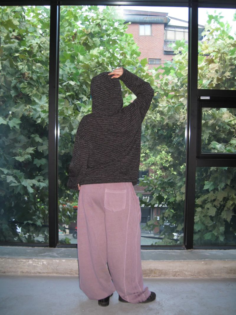 [UNISEX] 1345 Striped Henley Neck Hoodie (4 Colors)