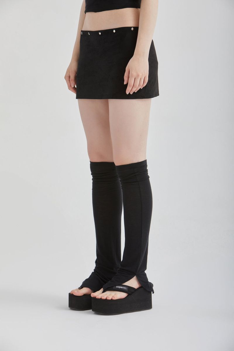VELVET STUD SKIRT