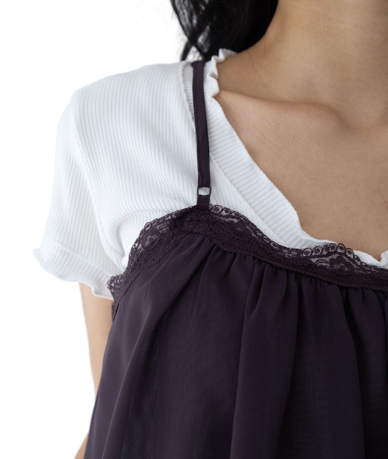 Pony Adjustable Strap Chiffon Top