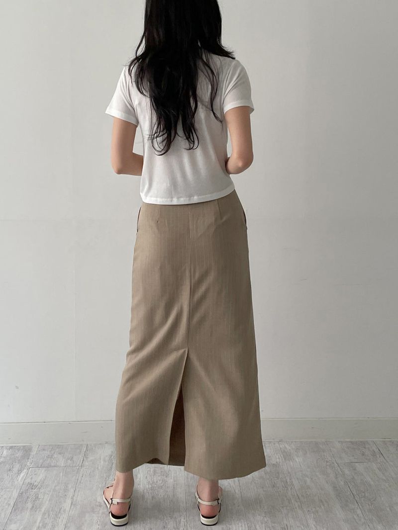 Rivet Stripe H-Line Skirt