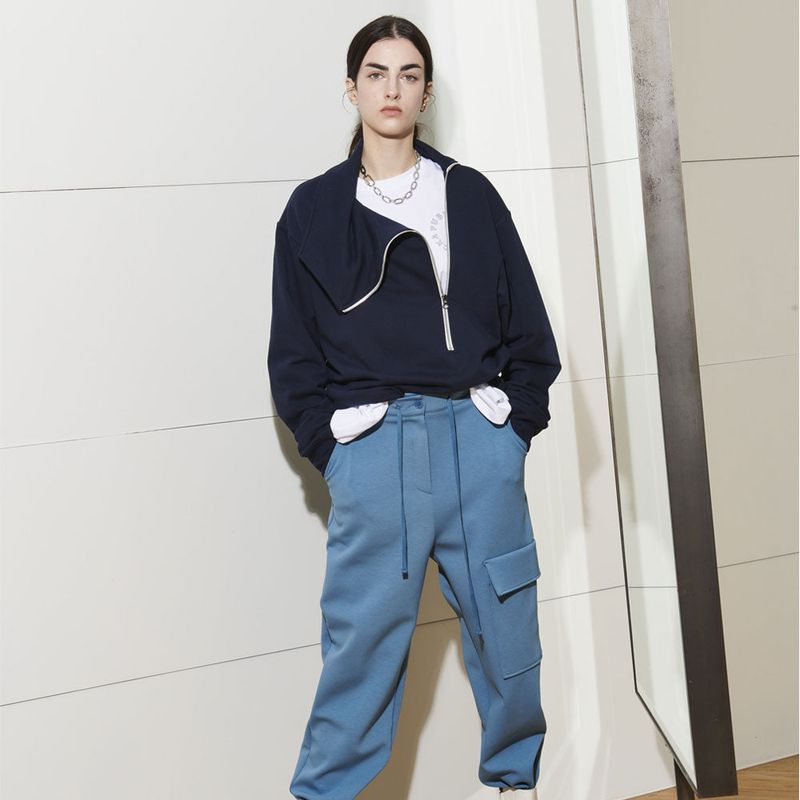 PUBLICKA X（パブリカエックス）の「 [UNISEX] SYDNEY COWL NECK SWEATSHIRT, NAVY（Tops）」