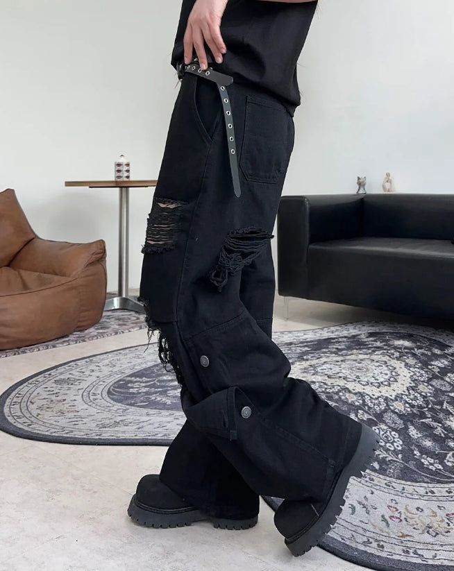 Fed Damage Layered Cotton Pants