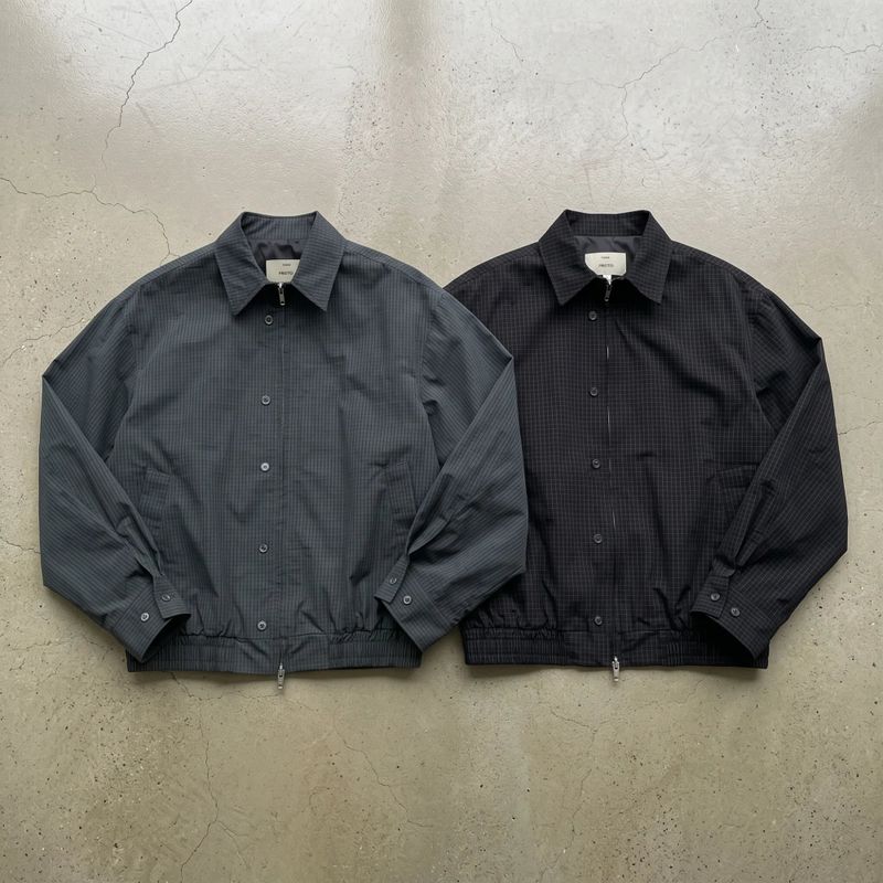 チェックド ジップ シャツ ジャケット