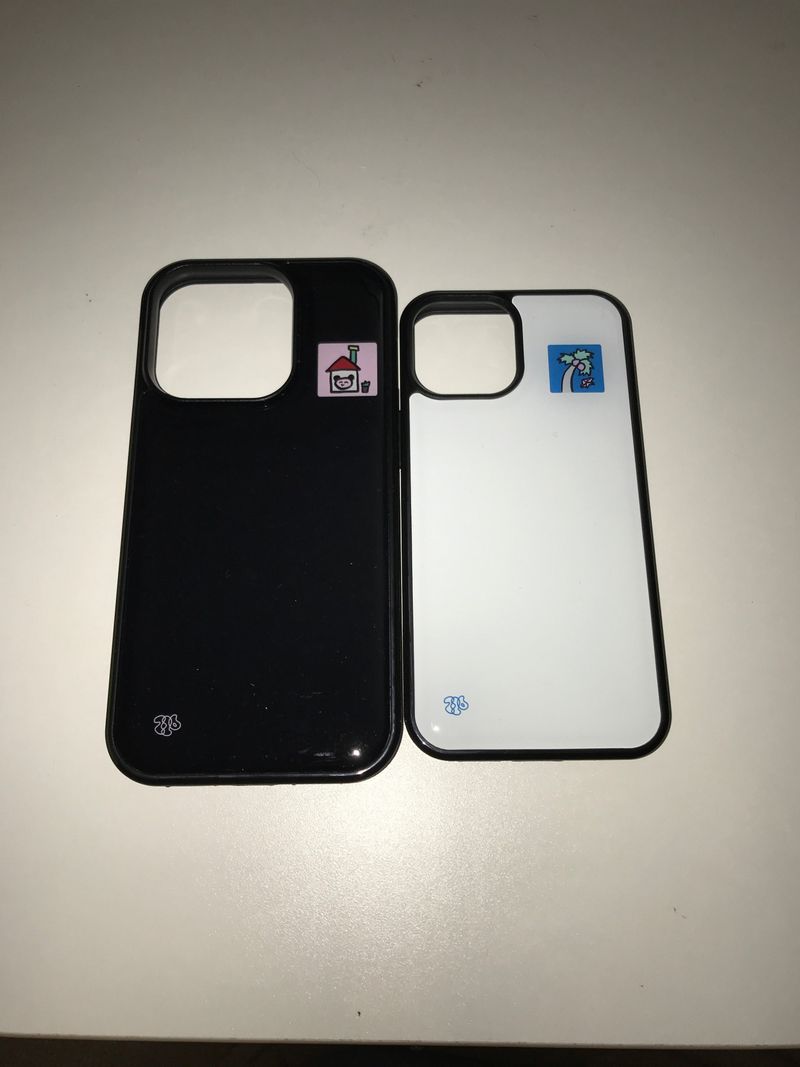 black square patch epoxy phone case