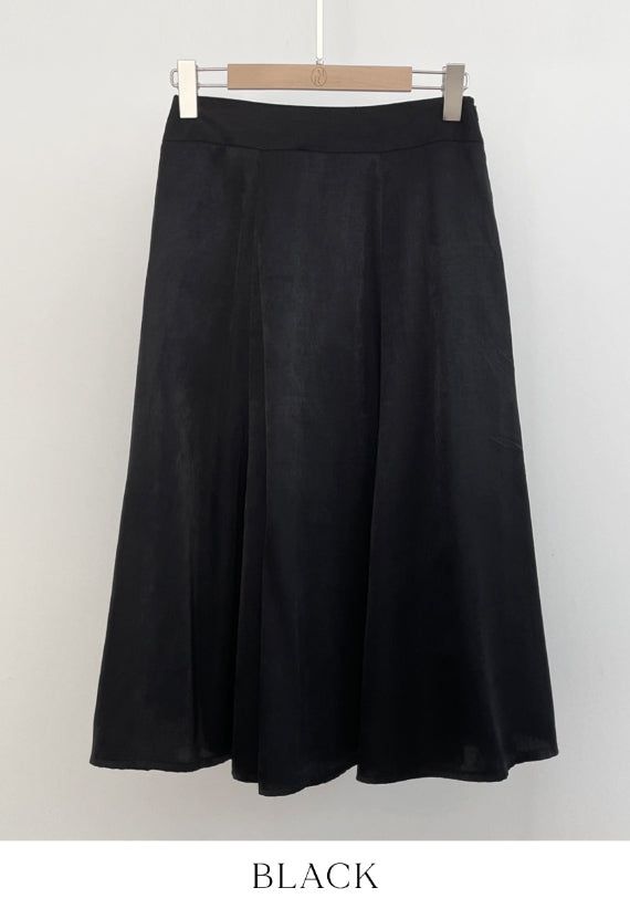 Jemu Satin Flare Midi Skirt