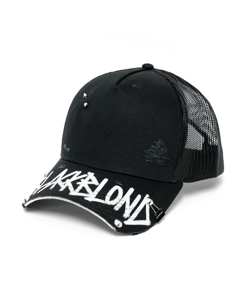 BLACKBLOND（ブラックブロンド）の「BBD Graffiti Logo Trucker Mesh Cap (Black)（Hats）」