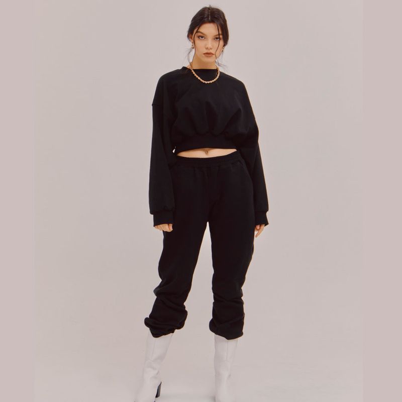 BACK RIBBON SWEAT SHIRT