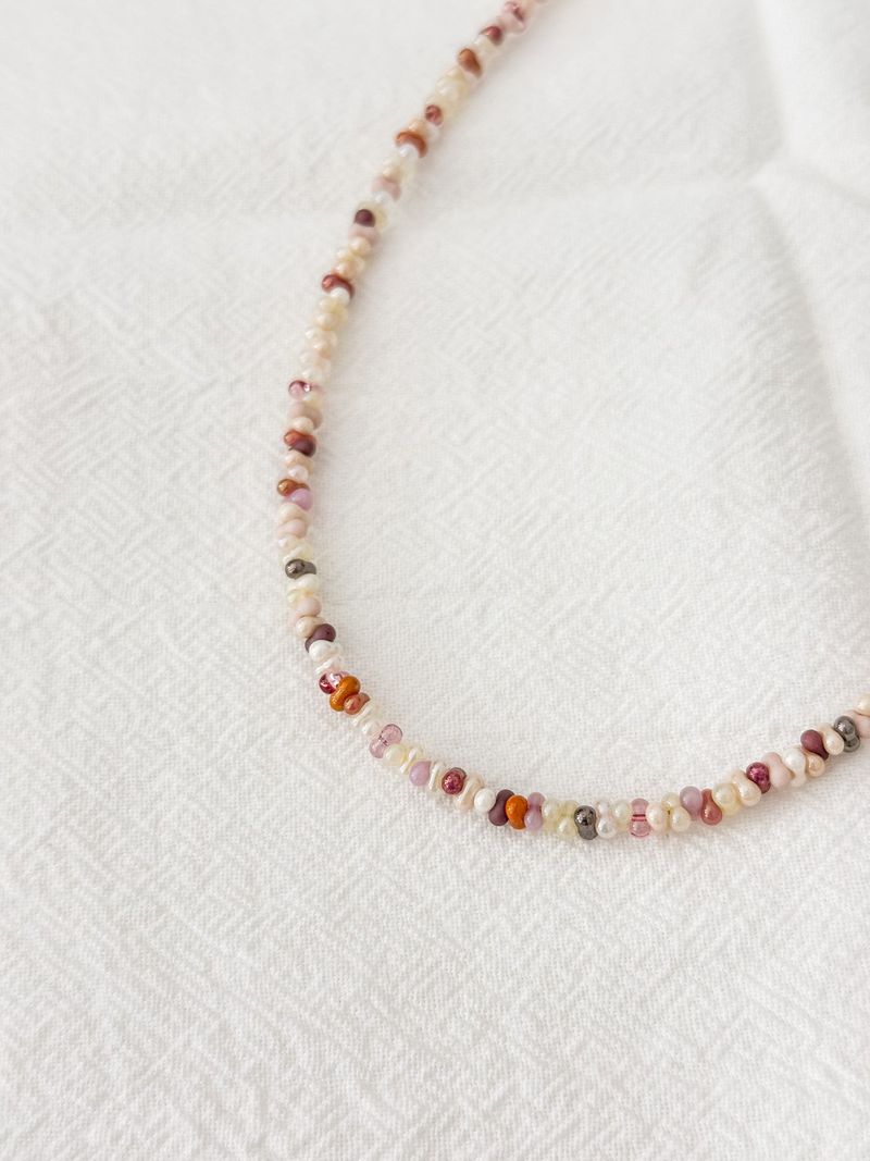 Strawberry Ice Cream Beads Initials Necklace