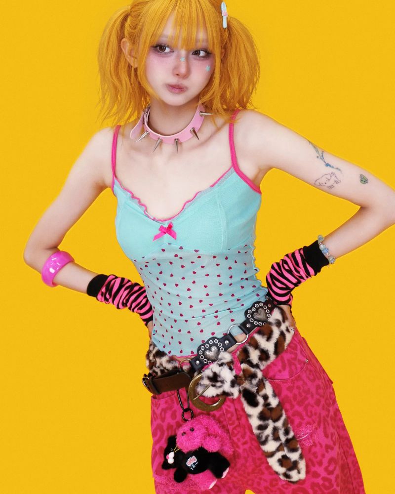 hot pinkie! leopard damage pants