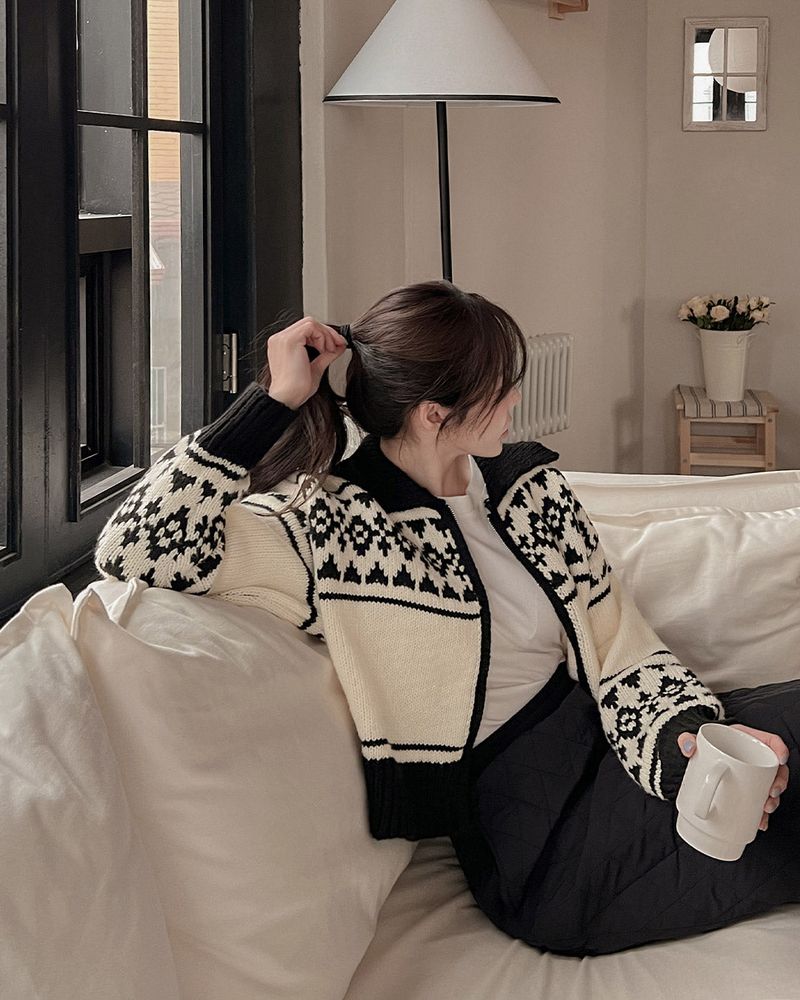 MAYBINS(メイビンス)の「Nordic knit zip-up(Tops)」