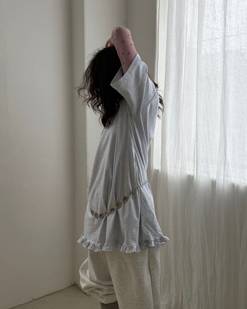 Ruffle Boxy Pocket Tee