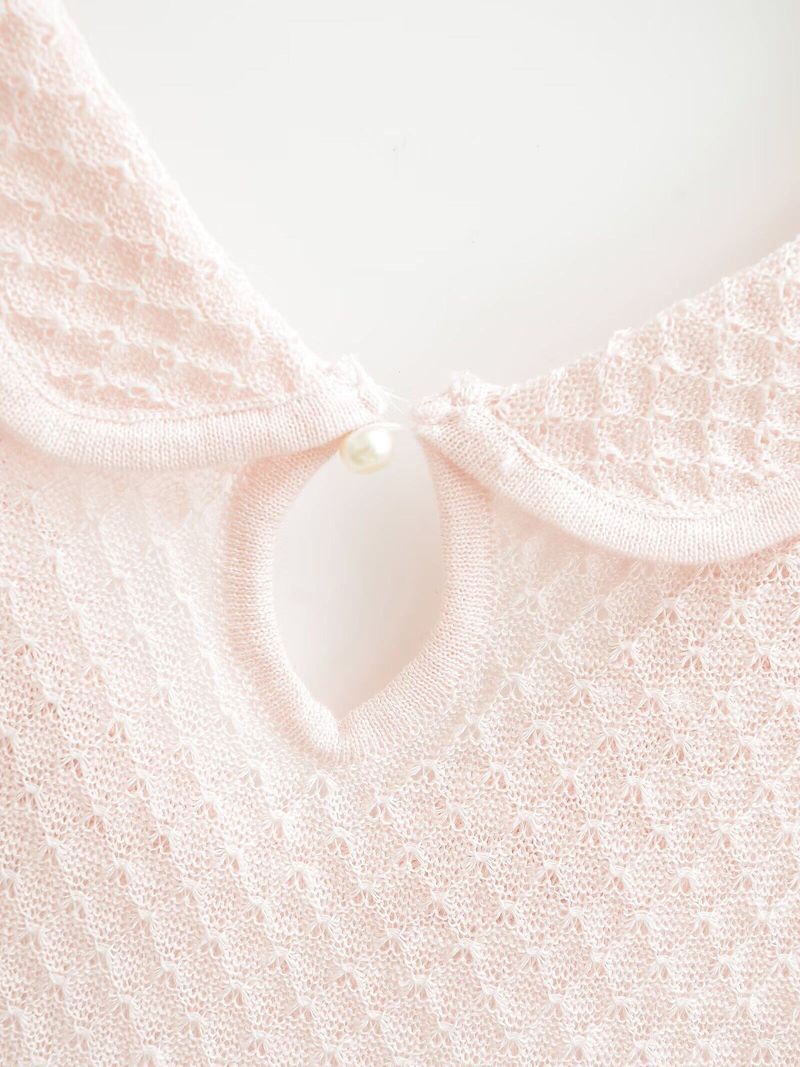 Luelle Eyelet Collar Knit