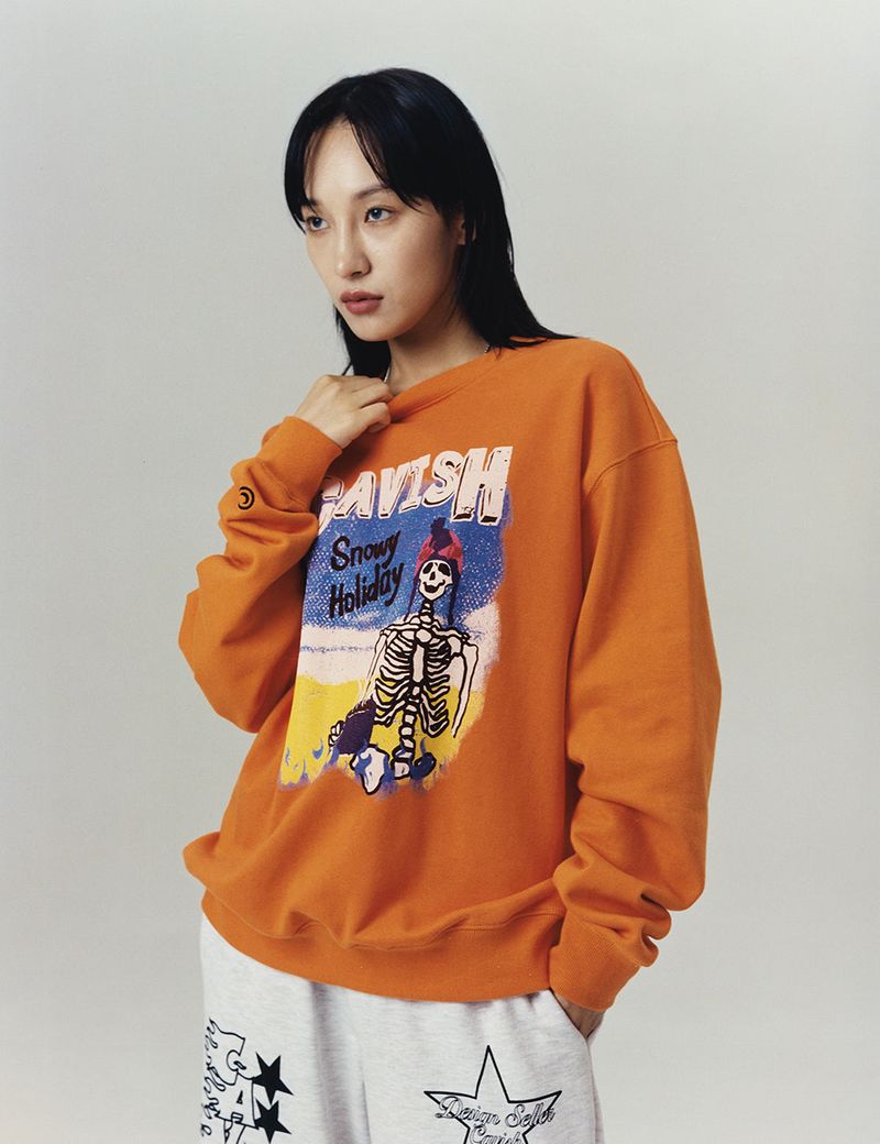 SNOWY HOLIDAY SWEATSHIRT LIGHT GREY(CV2CFUM465A)