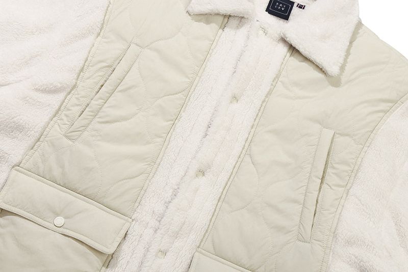 SHOULDER QUILTING JACKET_OATMEAL