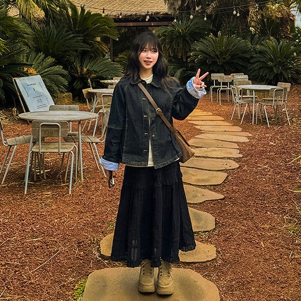 Rabbit round denim jacket