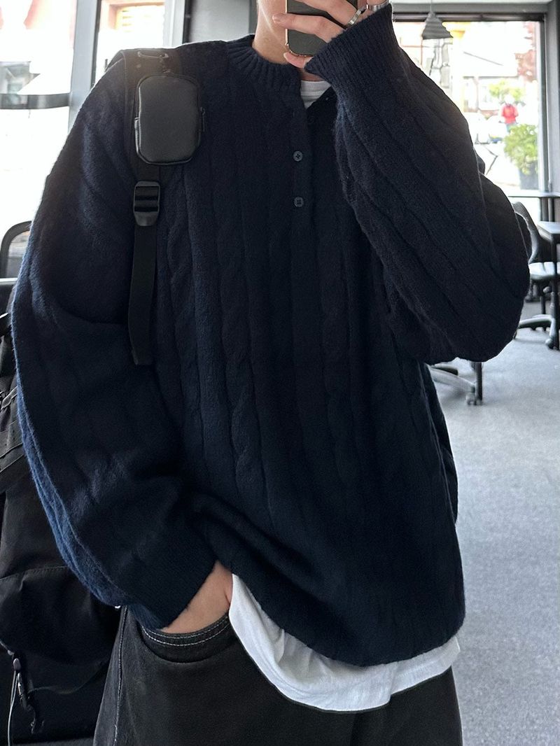 noi round button knit