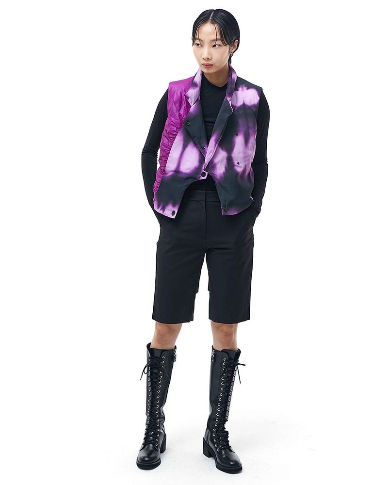 Colour Contrast Down Vest _ Purple