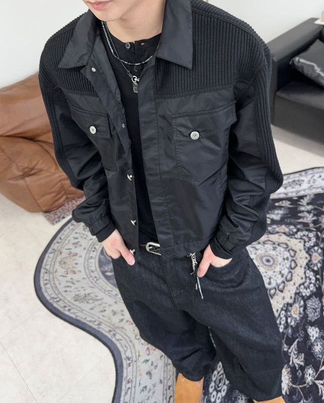 Lafren Crop Mix Knit Jacket