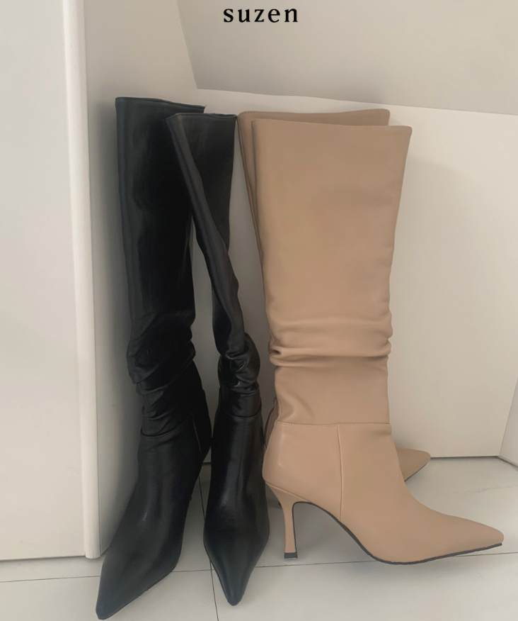 Ive Shirring Long Boots (2color)