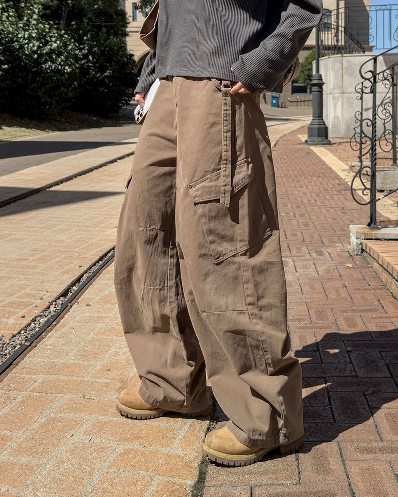 Rawden strap wide cargo pants