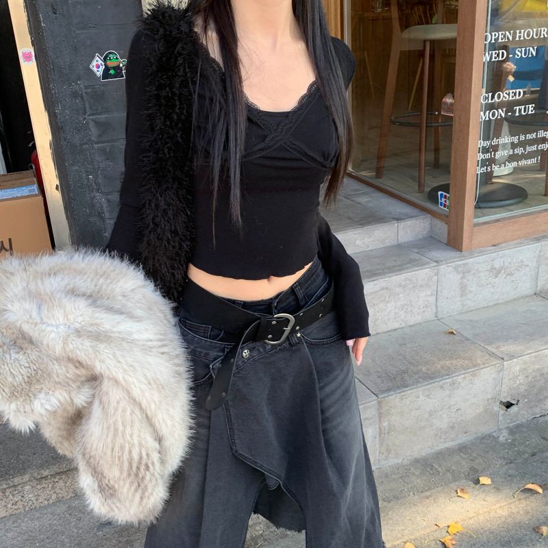 Maxi wrap denim skirt
