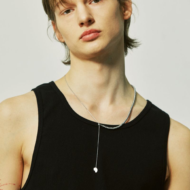 2way half ring & ball necklace