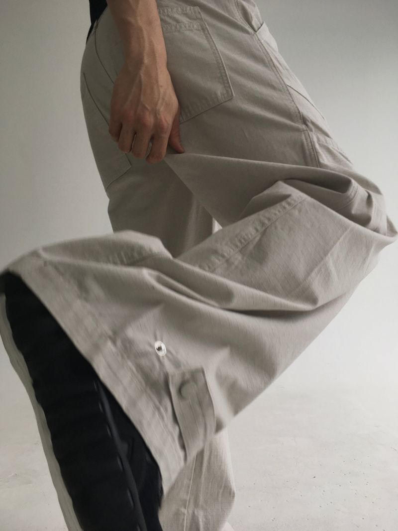 curved dyeing strap wide pants(2colors)
