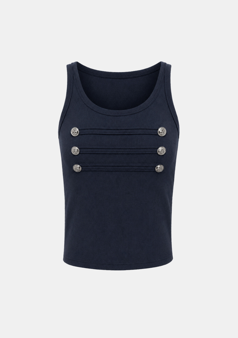 Evia Button Line Tank Top