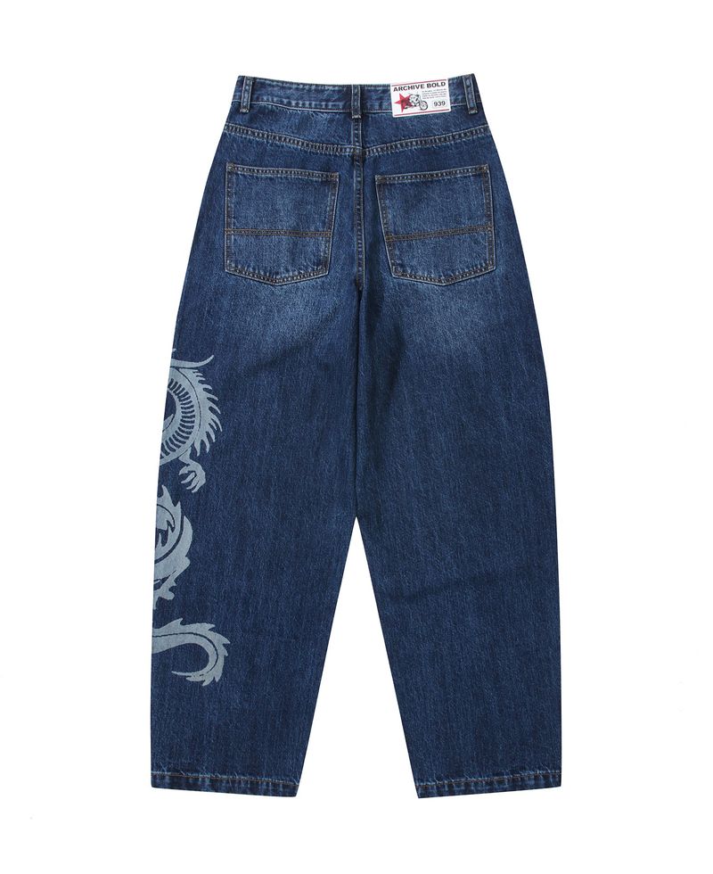 DRAGON DENIM PANTS (DEEP BLUE)