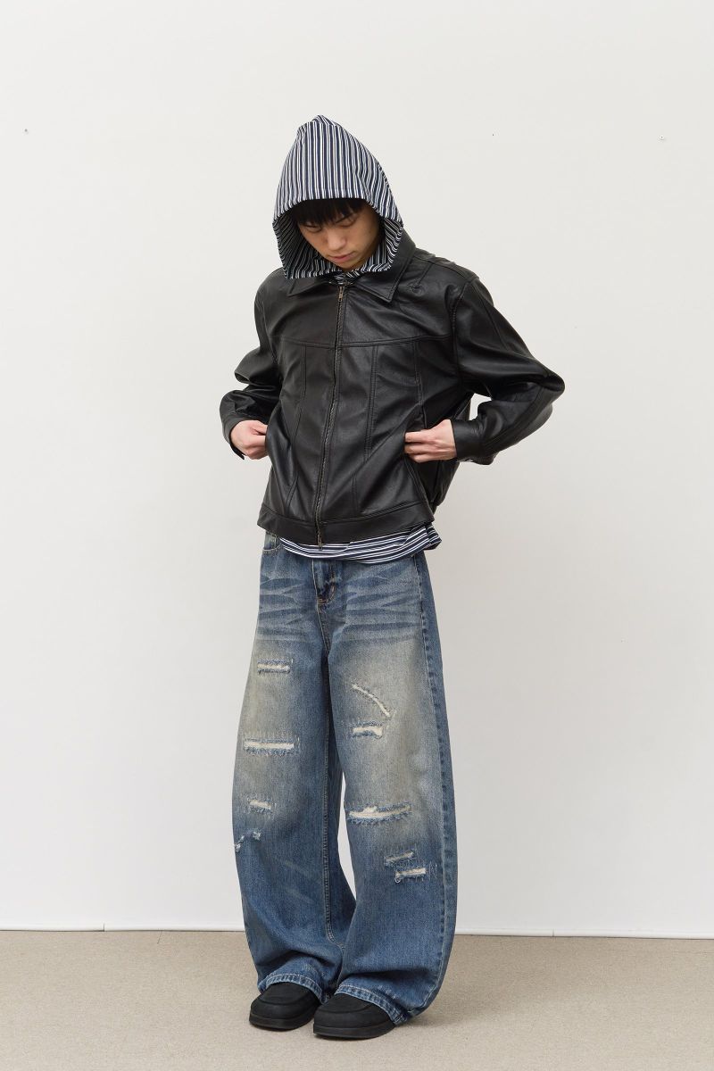 Fear Curved Leather Jacket