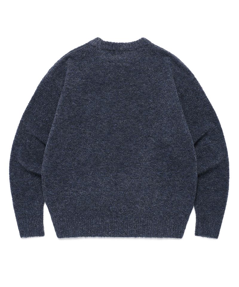 TWO TONE BOUCLE KNIT CREWNECK NAVY(CV2EFUK604A)