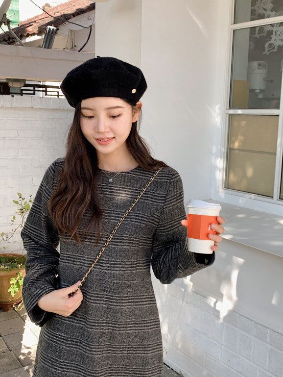 Classic Check Wool Mini Dress (2color)