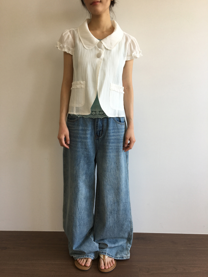 Drop ribbed lace sleeveless top (7color) 
