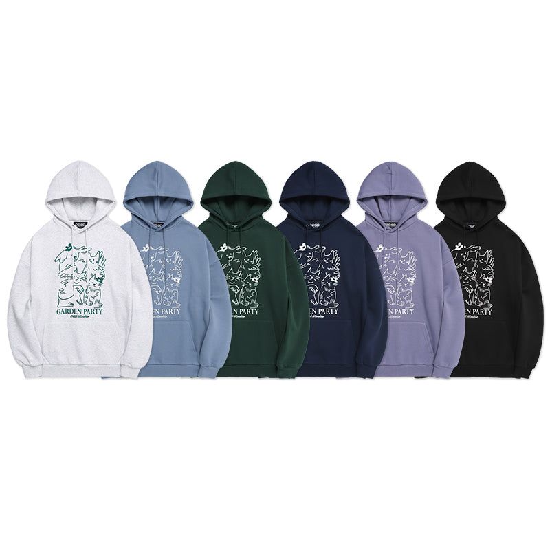 ODDSTUDIO（オッドスタジオ）の「GARDEN PARTY DRAWING OVERFIT HOODIE - 6COLOR（Tops）」
