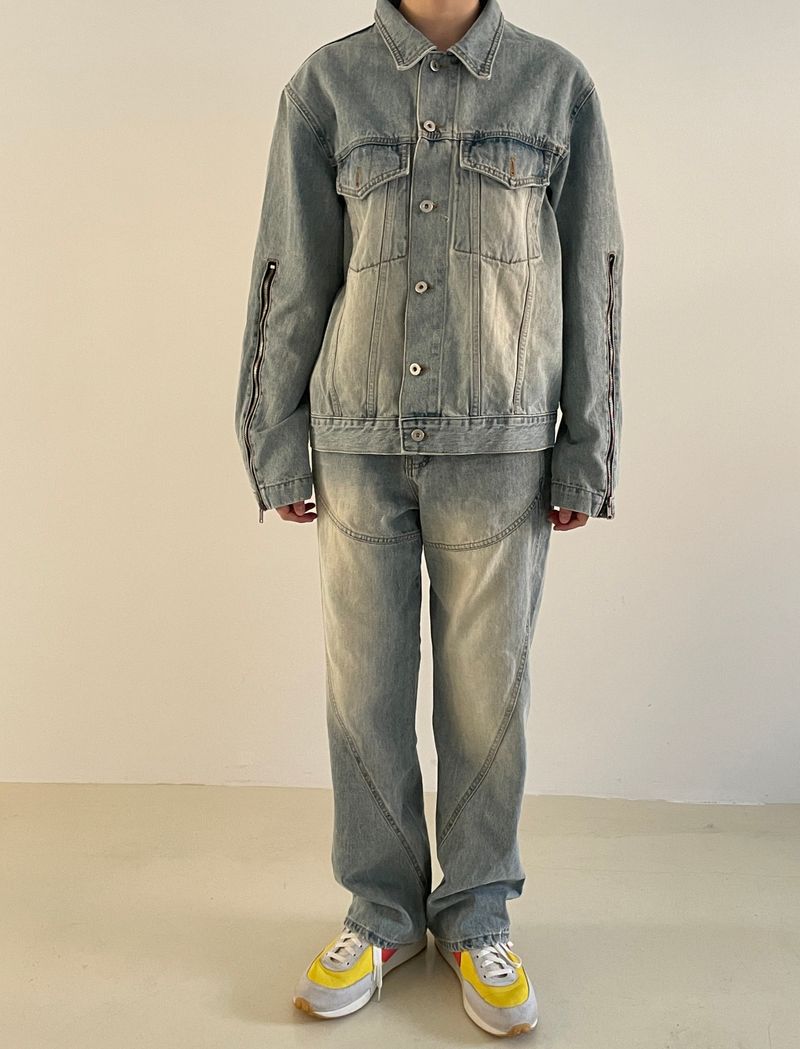 Zipper denim jacket 