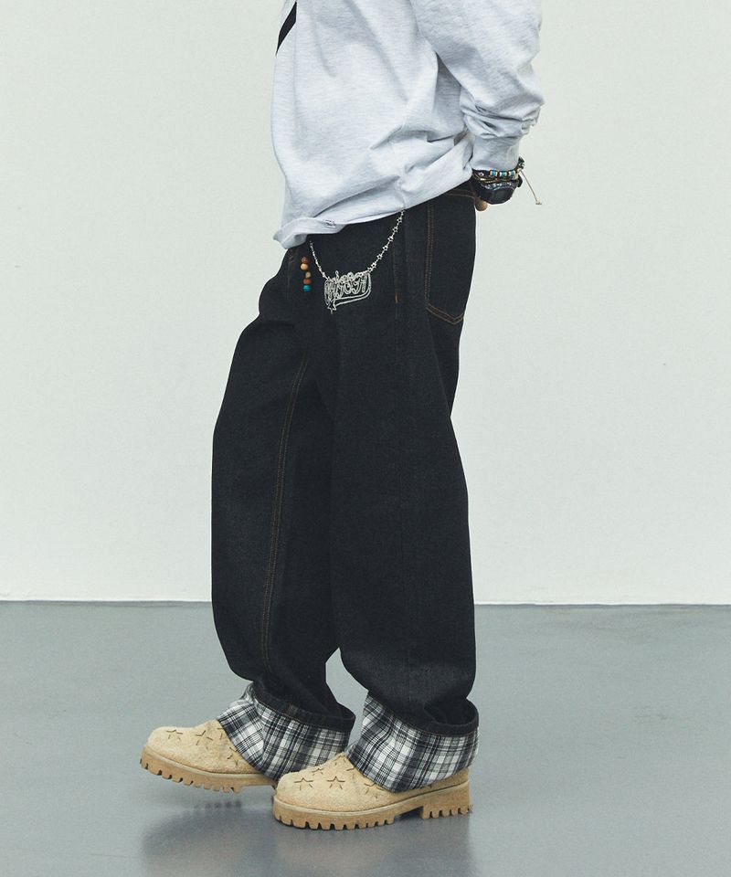 W CHECK DENIM PANTS BLACK(CV2FFFD110A)