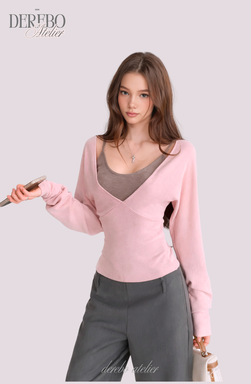 Renea Pink Layered Two-Piece Knitwear