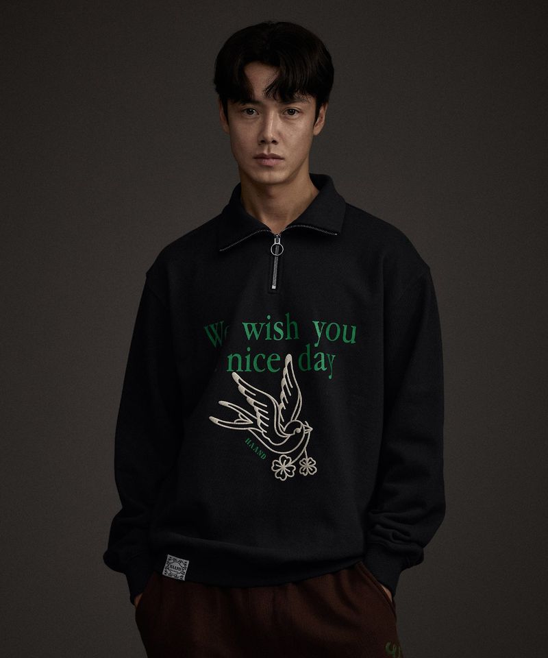 BLUEBIRD HALF ZIP-UP SWEATSHIRT NAVY