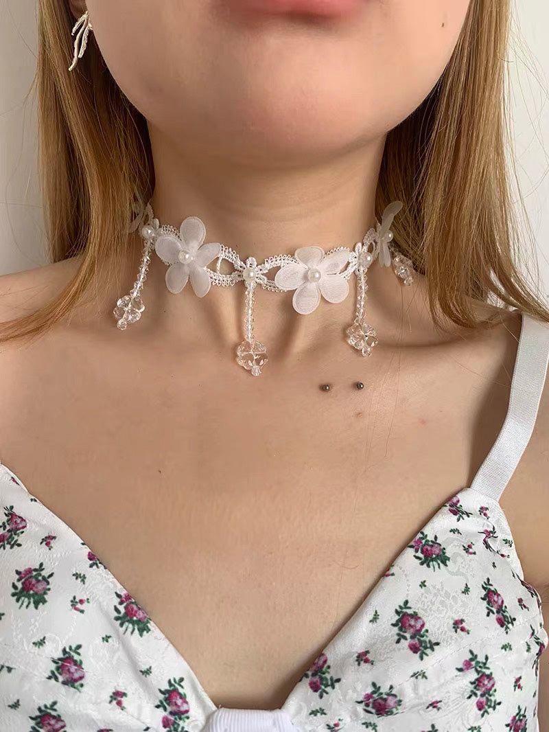 House of haus（ハウス オブ ハウス）の「White flower fabric beads necklace（Accessories）」