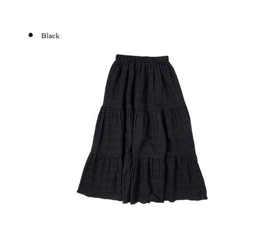 Roit Check Frill Long Banding Skirt