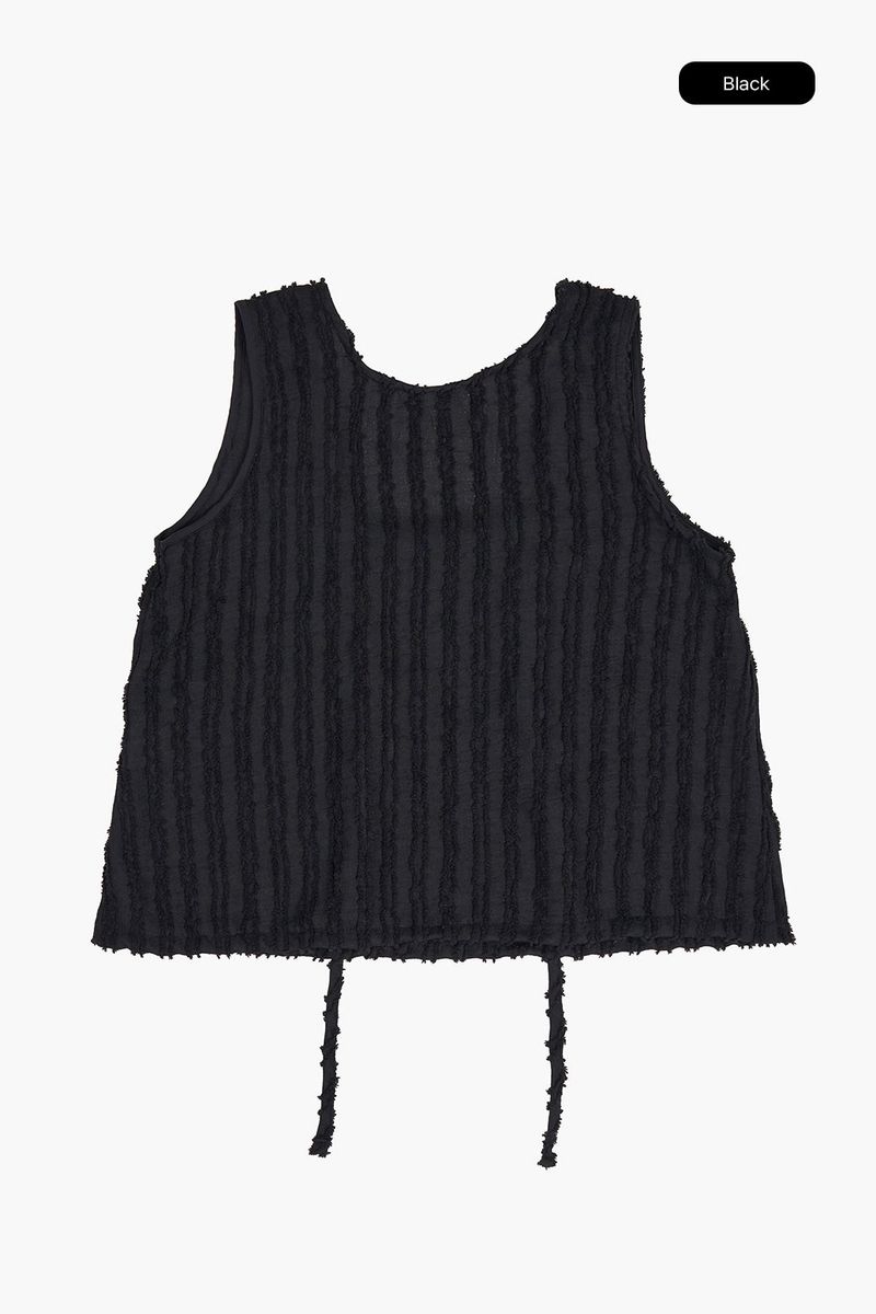 Back ribbon sheer sleeveless
