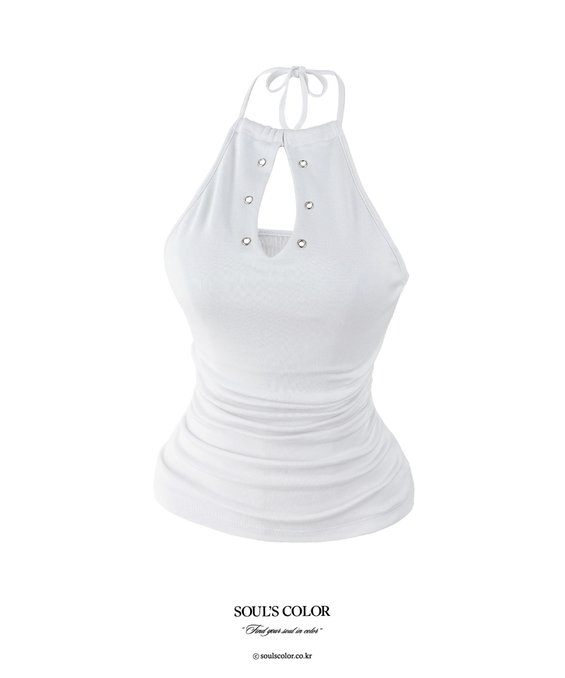 Ria Eyelet Halter Top (2color)