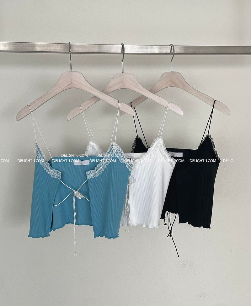 lace ribbon bustier sleeveless