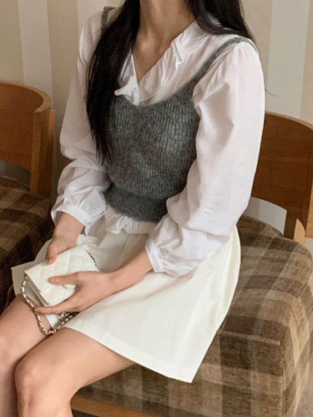 MV Shirring Flare Mini Skirt (2color)