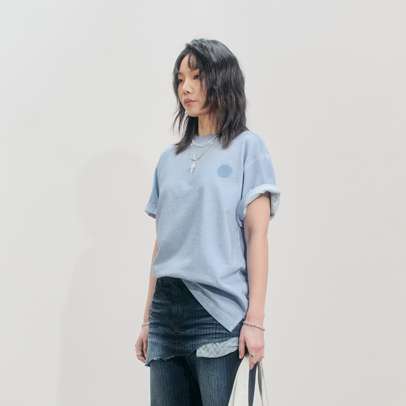 PEOPLEOFTHEWORLD（ピープルオブザワールド）の「Luna Washing Rabat T-Shirt (BLUE)（Tops）」