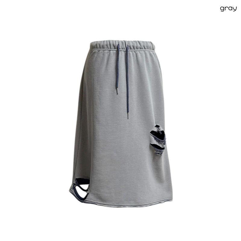 (3color) Damaged Jersey Skirt