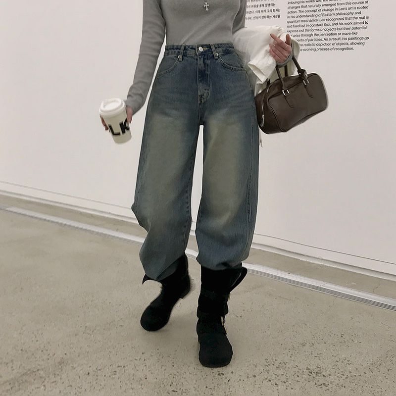 [Bellide made] FLOW, SLIT LINE WIDE DENIM PANTS