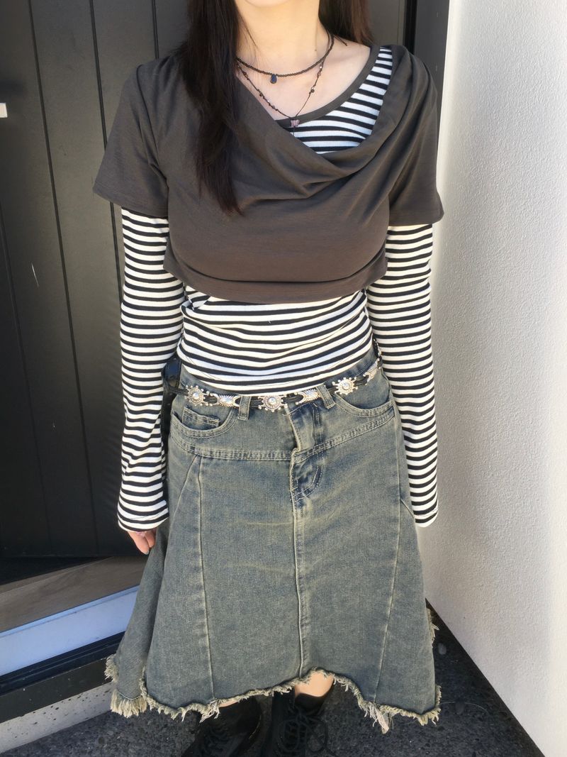 Fray Vintage Denim Skirt (1c)