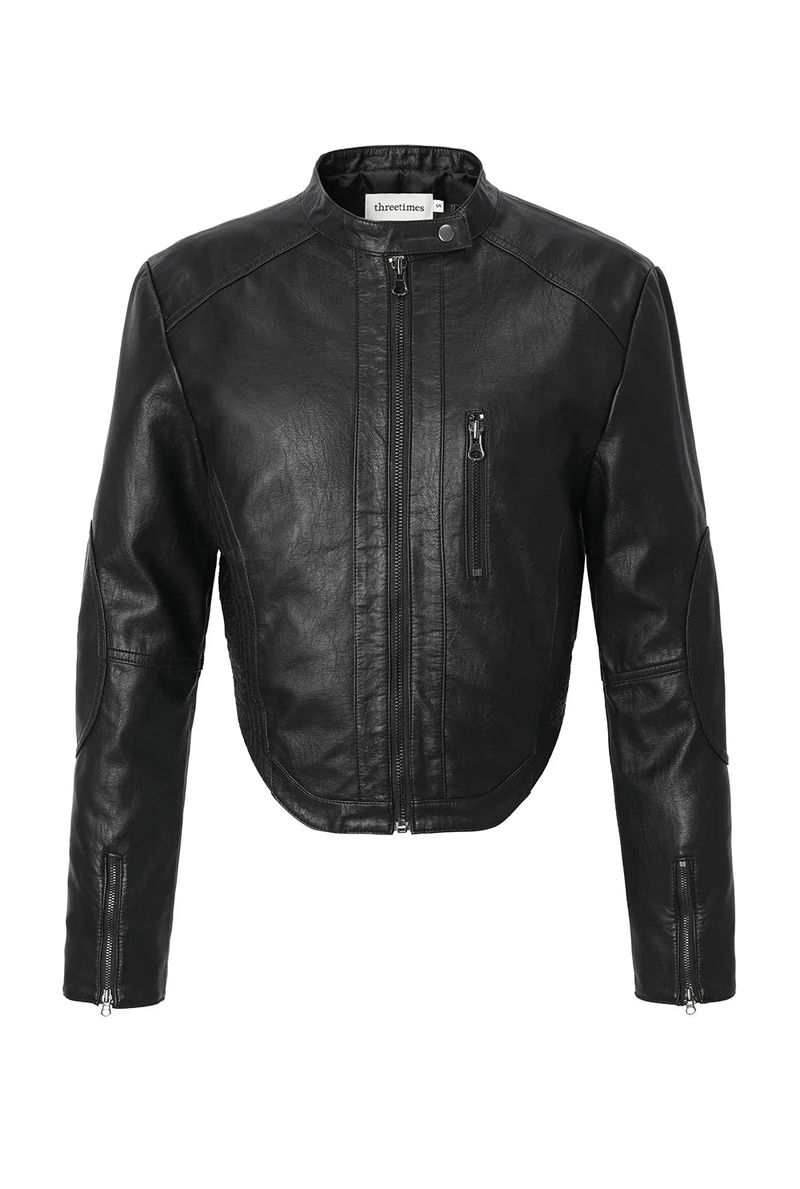 Bella leather jacket - black
